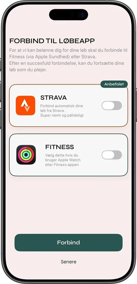 Connect Strava or Fitness in the app