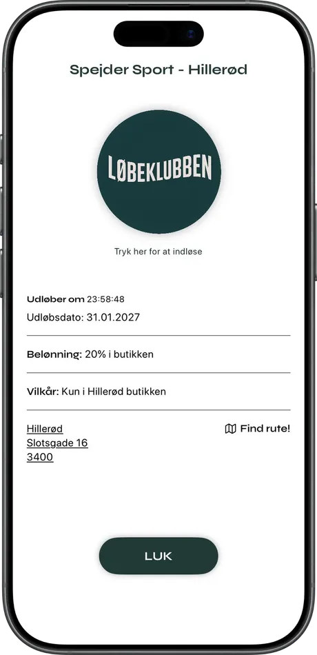 The coupon in the app with shop, reward and terms